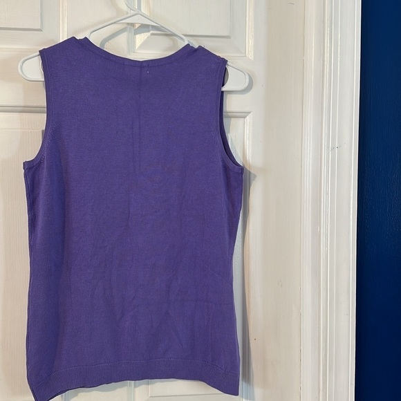 NWT Women’s Joseph A Qu'est Cequec EST Purple Shell Embellished Tank Top Sz M - Picture 8 of 9